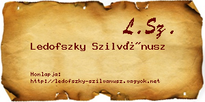 Ledofszky Szilvánusz névjegykártya