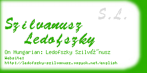 szilvanusz ledofszky business card